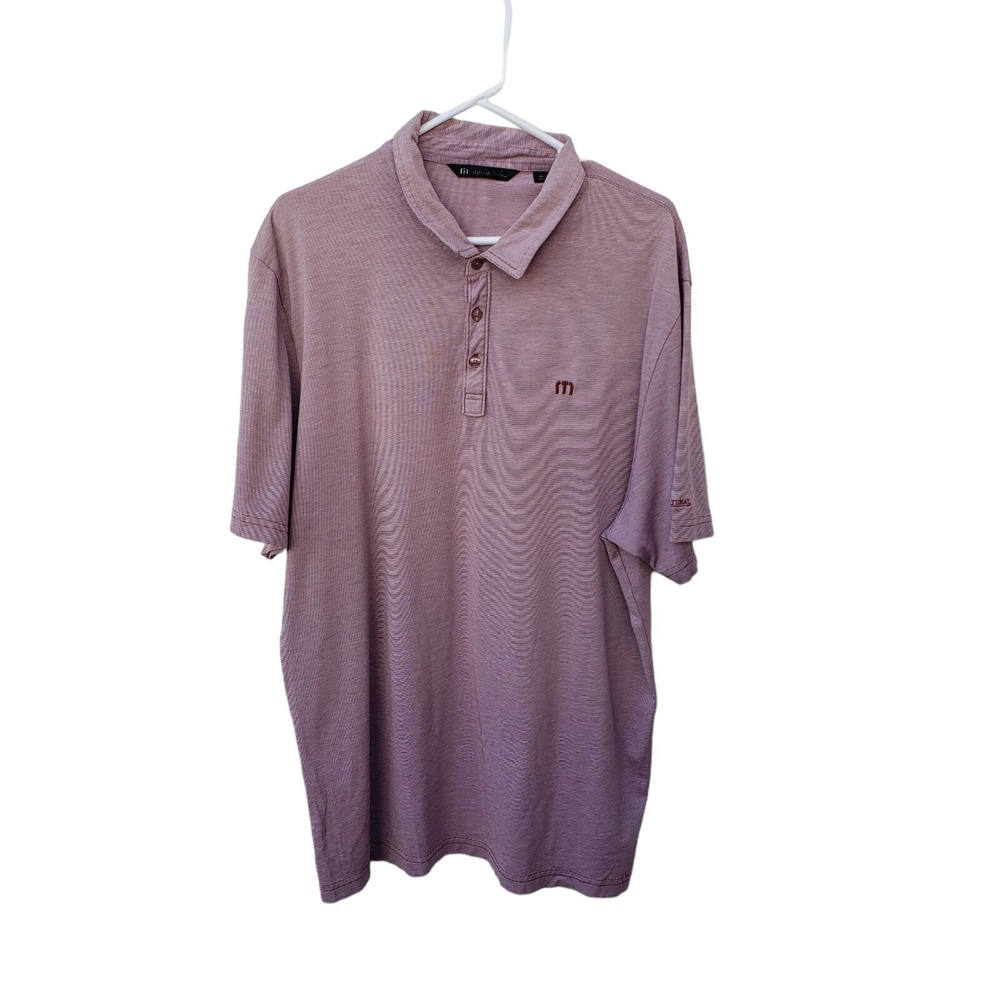 Mens XXL Travis Mathew Burgundy golf polo shirt Sarasota National Sports Outdoor